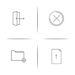 user interface simple linear icons set outlined vector image