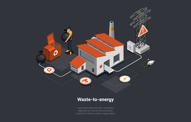 zero waste recycling garbage into energy rubbish vector