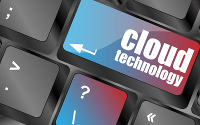 connect to cloud concept on button of the keyboard vector image