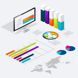 Flat 3d isometric infographic for your business vector