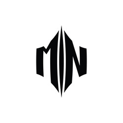 Mn logo monogram hexagon shape with triangle Vector Image
