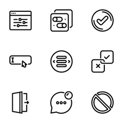 set icons on a theme buttons and pointers vector image