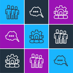set line users group project team base and speech vector image