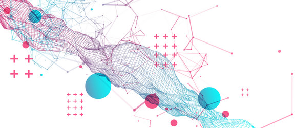 wireframe background with plexus effect vector image