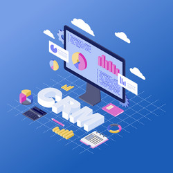 crm software isometric client data analytics vector image