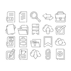 file computer digital document icons set vector image