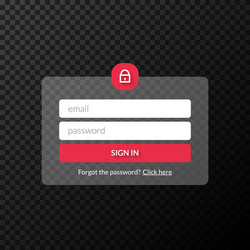 member login form interface for web page site vector image