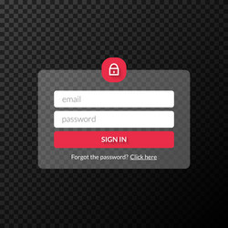 member login form interface for web page site vector