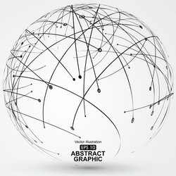 Point and curve constructed the sphere wireframe vector