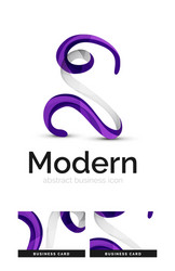 ribbon swirl business logo vector