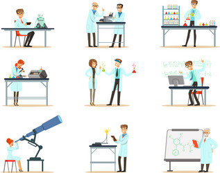 Scientists in a Modern Lab Setting vector image