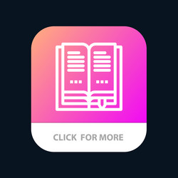 Book education open mobile app button android vector