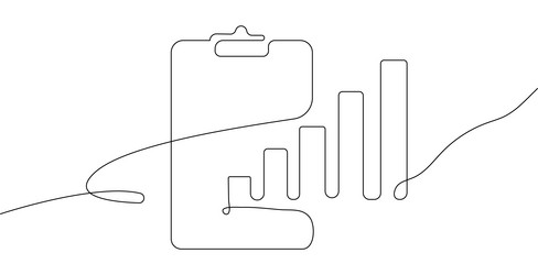 clipboard with a continuous line drawing style vector image