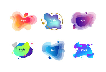 irregular multicolored abstract elements set vector image