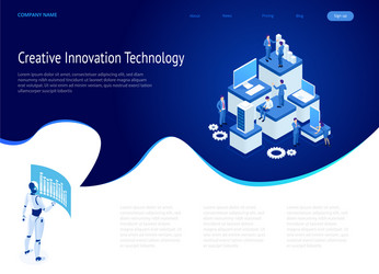 Isometric expert team for data analysis business vector