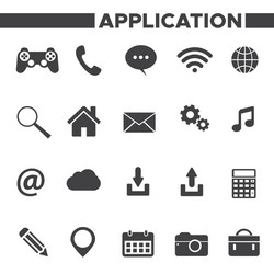 Set application icons vector