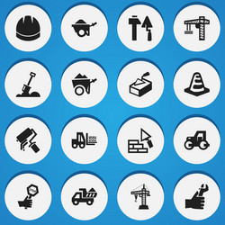 set of 16 editable structure icons includes vector image