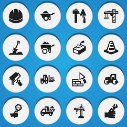 Set of 16 editable structure icons includes vector