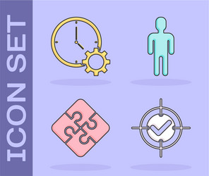 set target and check mark time management piece vector image