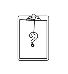 abstract paper with question mark as line drawing vector image