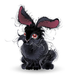 Cute Black Rabbit Illustration Vector Image