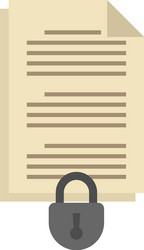 document access authentication icon flat isolated vector