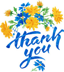 Floral Thank You Card Vector Image