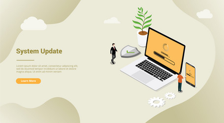 isometric 3d system update security patch concept vector image