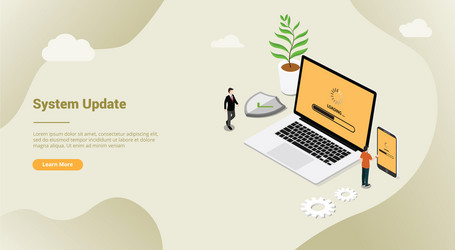 isometric 3d system update security patch concept vector