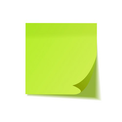 realistic sticky note with shadow green paper vector image