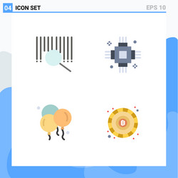 4 universal flat icons set for web and mobile vector image