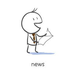 Breaking news newsletter set people reading Vector Image