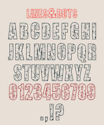 decorative alphabet font vector image