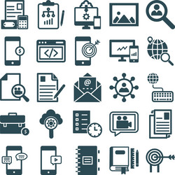 digital system icons set every single icon vector image
