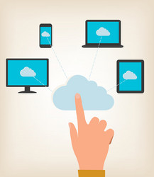 Flat design concept of cloud computing vector