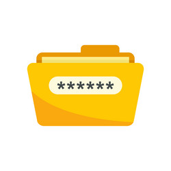 Folder access authentication icon flat isolated vector