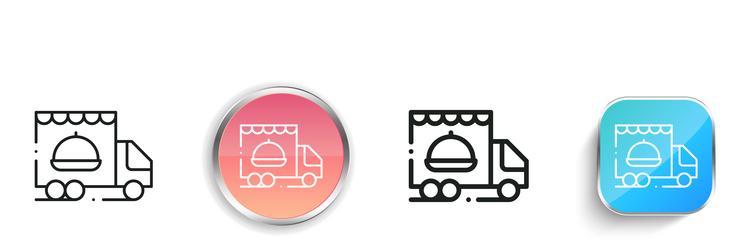 food delivery icon thin linear regular and button vector image