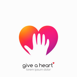 Hands with Heart Symbol - Abstract Gradient vector image