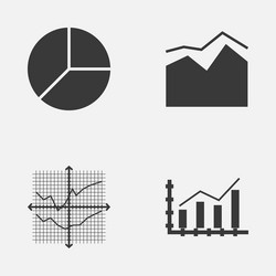 set of graphs diagrams and statistics icons vector image