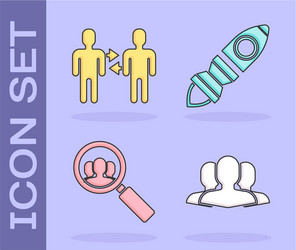 set users group project team base magnifying vector image