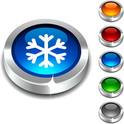 Snowflake 3d button vector