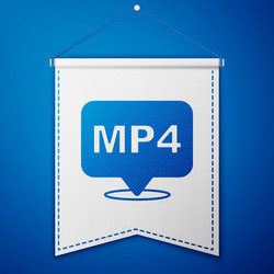 blue mp4 file document download button icon vector image