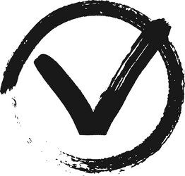 bold hand drawn check mark in a circle symbolizing vector image