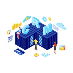 crm hosting isometric customer relationship vector image
