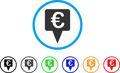 Euro map pointer rounded icon vector