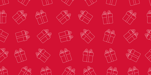 gift boxes seamless pattern background line vector image