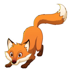 Little red fox cartoon animal vector