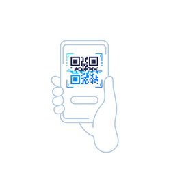 Qr code scan icon with phone vector