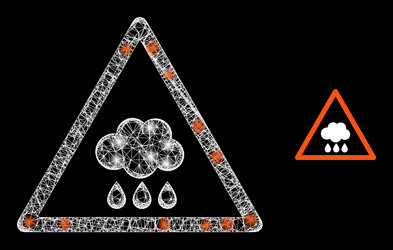 shiny net rain warning with bright light spots vector image