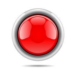 Shiny Red Button vector image